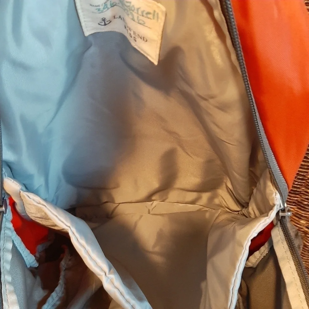 Lands' End Kids Backpack Gray Orange Laptop School Women's Hiking Gorpcore Camp
